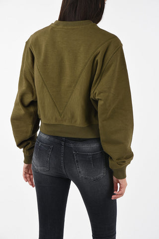 VICTORIA BECKHAM  Cotton crew-neck cropped sweatshirt