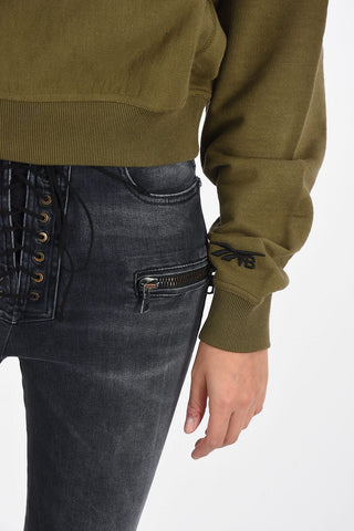 VICTORIA BECKHAM  Cotton crew-neck cropped sweatshirt