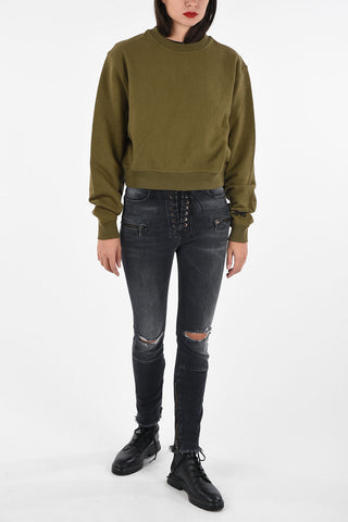 VICTORIA BECKHAM  Cotton crew-neck cropped sweatshirt