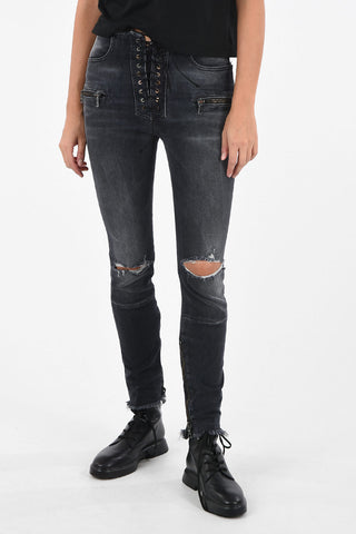  frayed high-rise skinny fit jeans