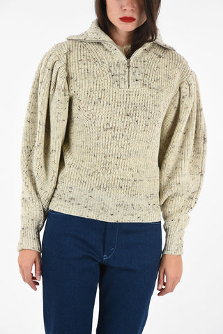 Half zip KUMA sweater with gigot sleeves