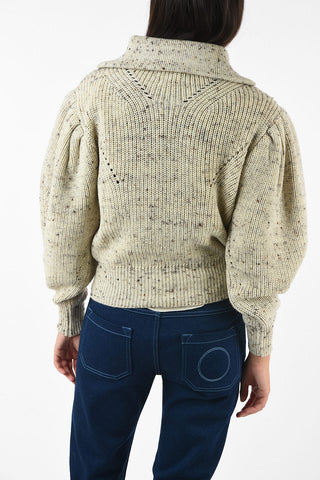 Half zip KUMA sweater with gigot sleeves