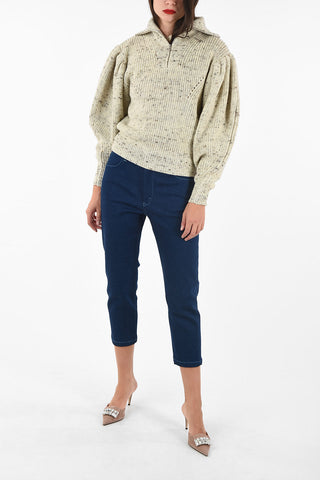 Half zip KUMA sweater with gigot sleeves
