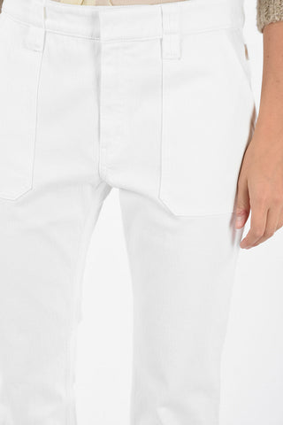 High Rise Slim Fit Jeans With Frayed Hem