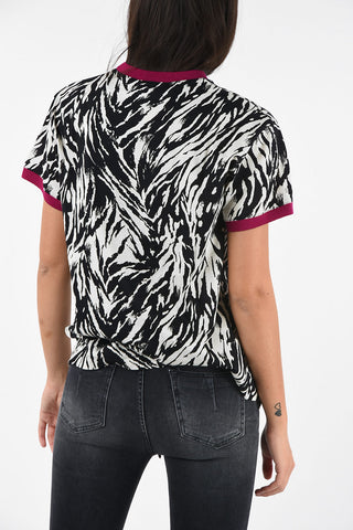 Zebra-printed crew-neck t-shirt