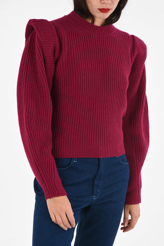 Cashmere and wool crew-neck BOLTON sweater with gigot sleeves