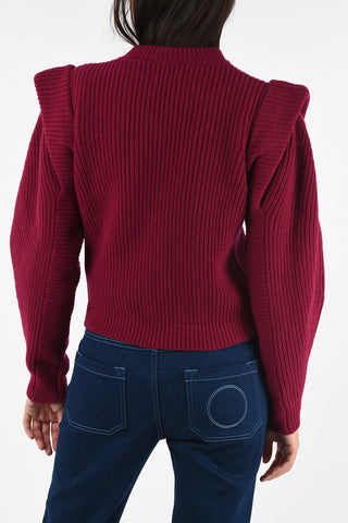 Cashmere and wool crew-neck BOLTON sweater with gigot sleeves