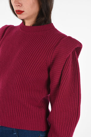 Cashmere and wool crew-neck BOLTON sweater with gigot sleeves