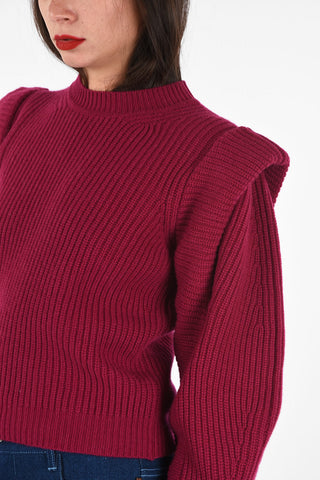 Cashmere and wool crew-neck BOLTON sweater with gigot sleeves