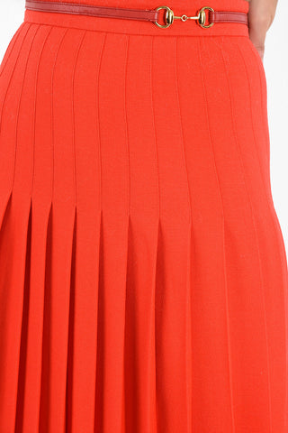 side-zip fastening High-rise Pleated midi skirt