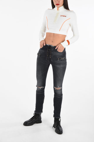 Felpa Crop ACTIVE CTNMB con Chiusura Zip