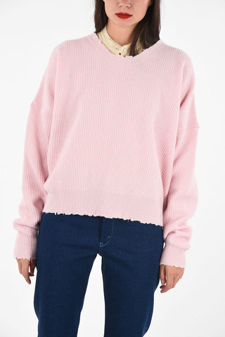 maglia oversized girocollo a crochet