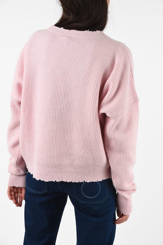 maglia oversized girocollo a crochet