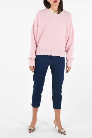maglia oversized girocollo a crochet