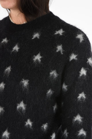 Crewneck Sweater with Embroidered Stars