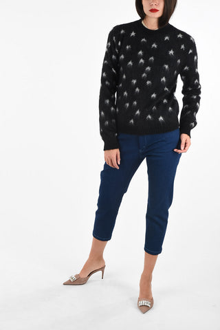 Crewneck Sweater with Embroidered Stars