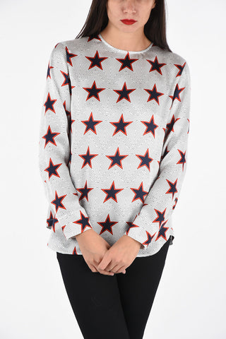  silk blouse VIGILE with printed stars