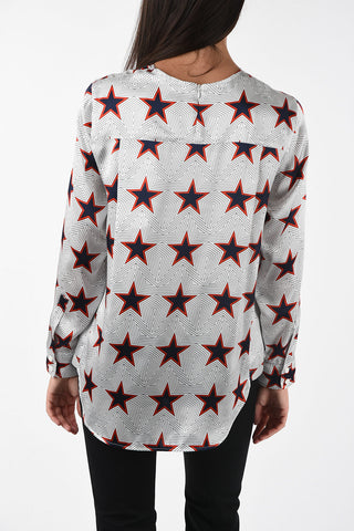  silk blouse VIGILE with printed stars