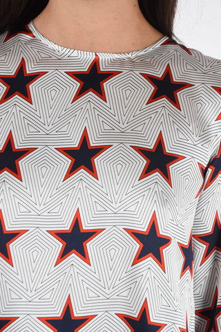  silk blouse VIGILE with printed stars