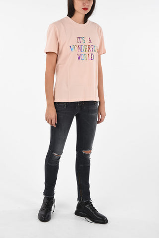 T-shirt IT’S A WONDERFUL WORLD in Piquet di Cotone