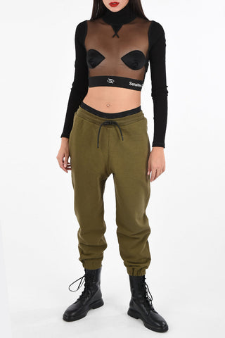 cotton joggers with logo waist band