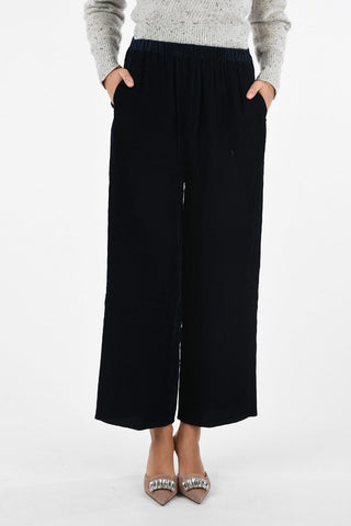 wide leg high waist ribbed pants