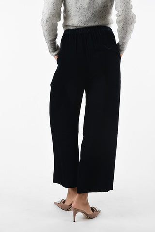 wide leg high waist ribbed pants