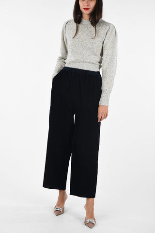 wide leg high waist ribbed pants