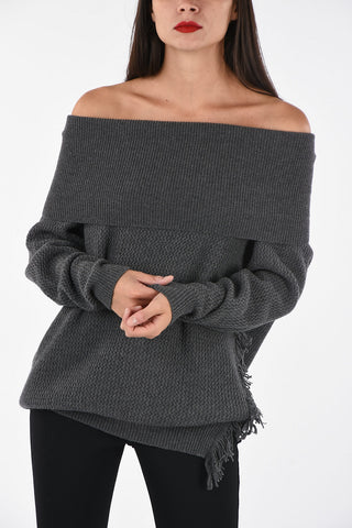 Turtleneck Sweater with Fringes