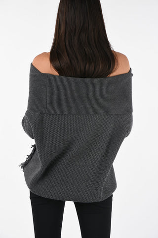 Turtleneck Sweater with Fringes