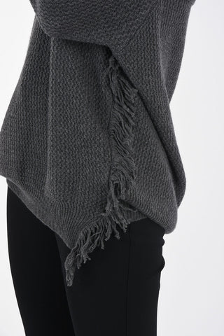 Turtleneck Sweater with Fringes