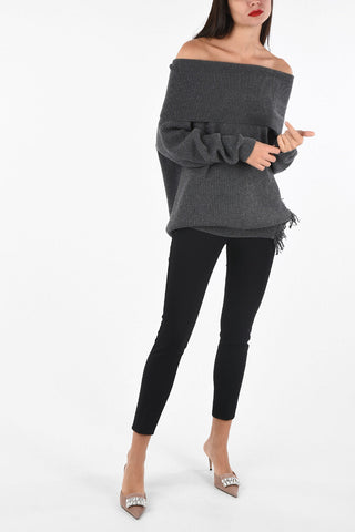 Turtleneck Sweater with Fringes