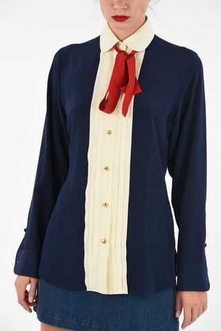  camicia pin tuck in seta