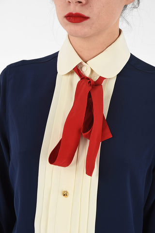  camicia pin tuck in seta