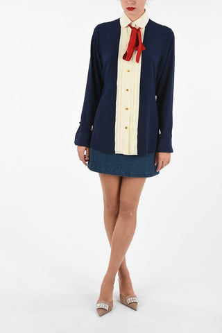  camicia pin tuck in seta