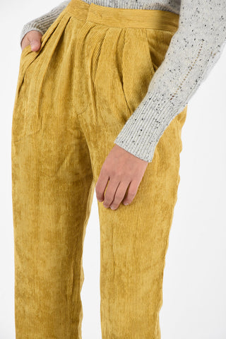  High-waist ribbed FANY pants with double pleat