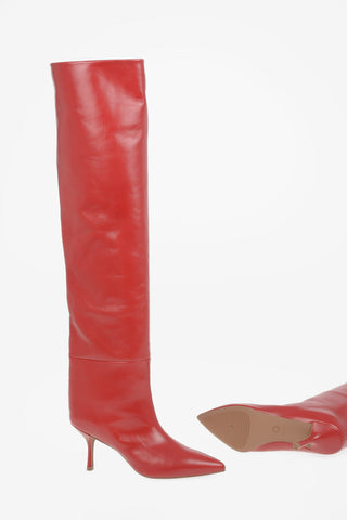 Leather Over the Knee MILLIE Pull On Boots 8.5cm