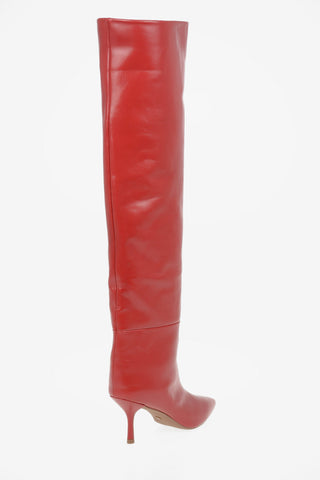Leather Over the Knee MILLIE Pull On Boots 8.5cm