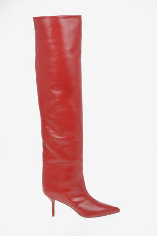 Leather Over the Knee MILLIE Pull On Boots 8.5cm
