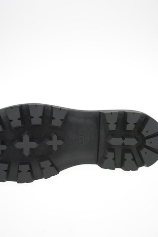 Vintage Effect Leather Platform Derby Shoes