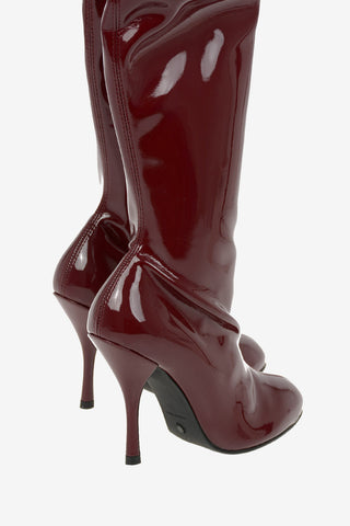 Vinyl SHILOH Over the Knee Pull On Boots 11cm