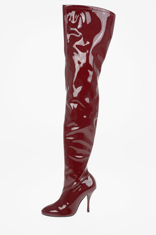 Vinyl SHILOH Over the Knee Pull On Boots 11cm