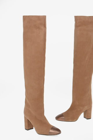 Stivali Pull On Sopra al Ginocchio KIMBERLY in Suede 8.5cm