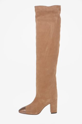 Stivali Pull On Sopra al Ginocchio KIMBERLY in Suede 8.5cm