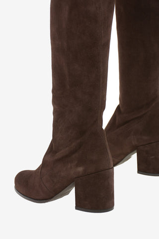 Suede TIELAND Over the Knee Pull On Boots 7CM