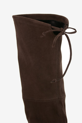 Suede TIELAND Over the Knee Pull On Boots 7CM