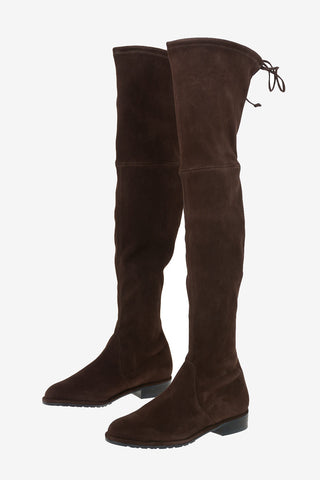 Suede LOWLAND Over the Knee Pull On Boots