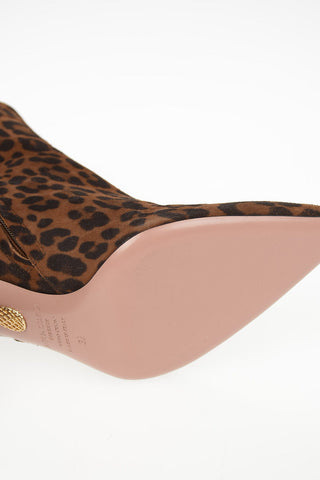 Animal Printed Suede REGENT Booties with Fringes 8.5cm