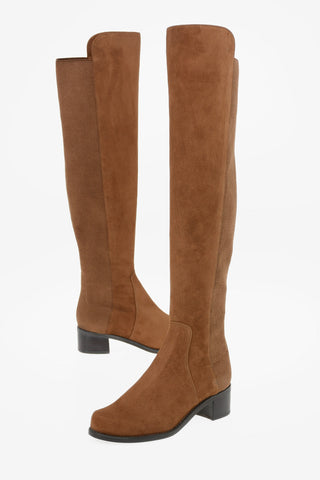 Suede RESERVE Knee Length Pull On Boots 4cm