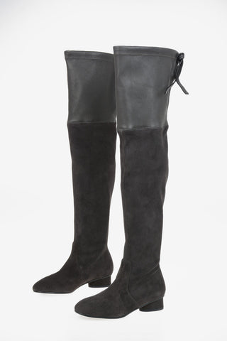 Suede HELENA 30 Over the Knee Pull On Boots 3 cm